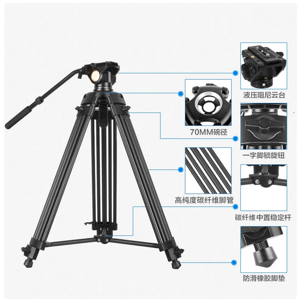 QZSD Q880C 158cm 10kg Video Žiro Glava - 5